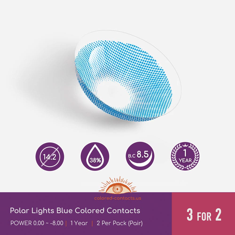 Polar Lights Blue Colored Contacts