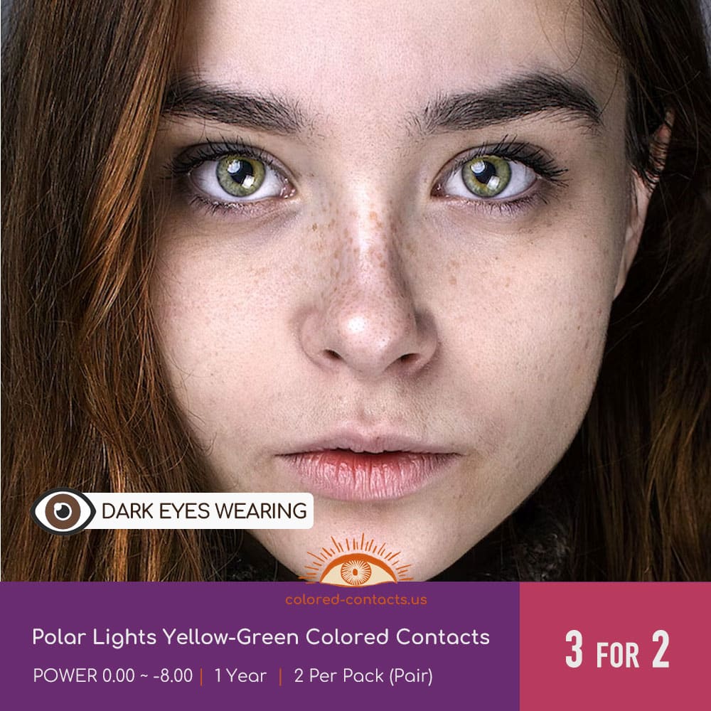Polar Lights Yellow-Green Colored Contacts