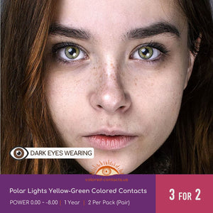 Polar Lights Yellow-Green Colored Contacts