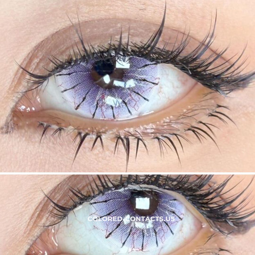 Purple Spider Web Colored Contacts  | 4-Piece Set