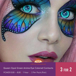 Queen Opal Green Anime Eye Colored Contacts