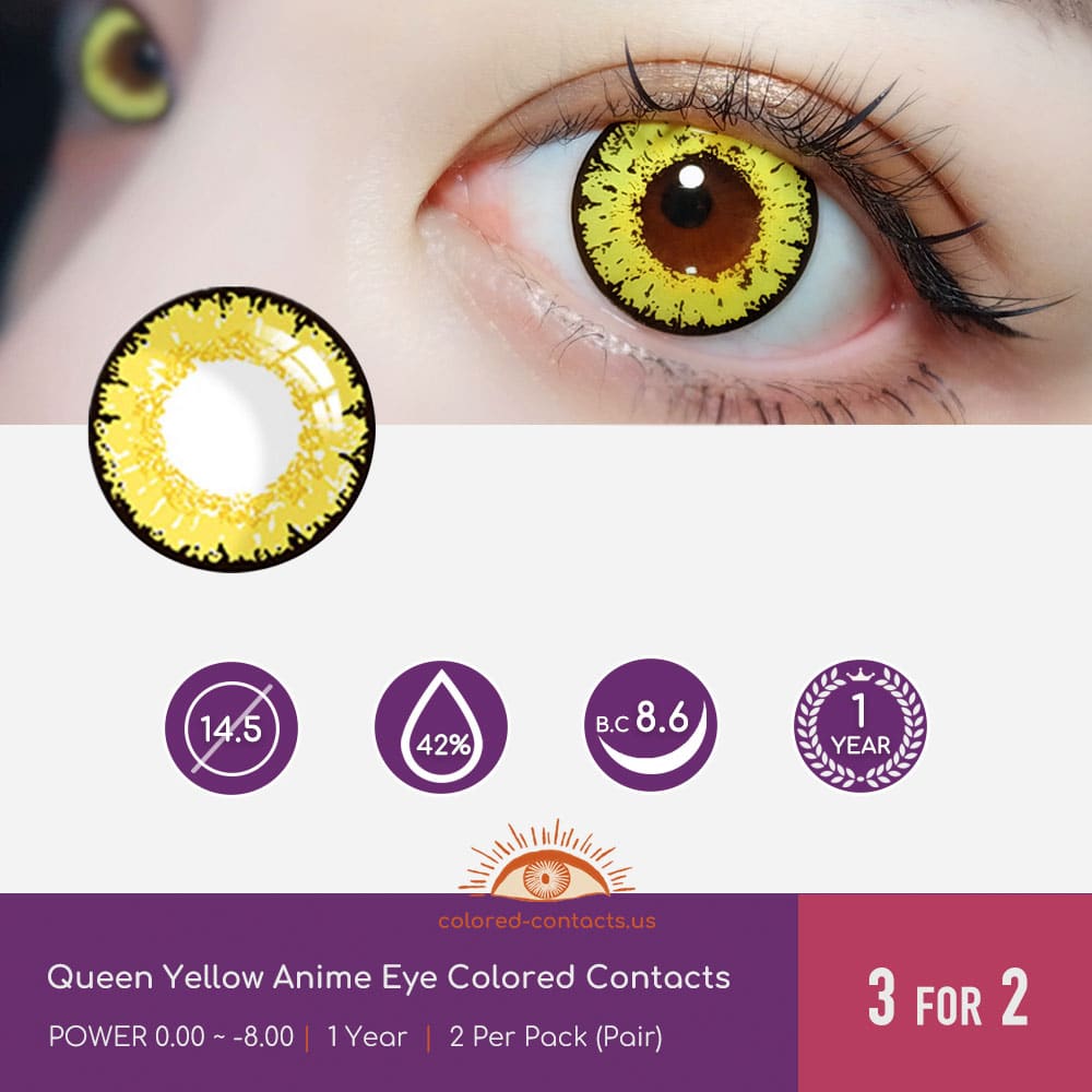 Queen Yellow Anime Eye Colored Contacts
