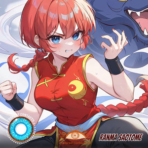 Ranma Saotome Cosplay Blue Contact Lenses