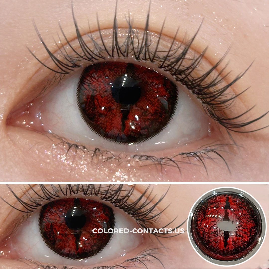 Red Insect Horror Slit Pupil Contact Lenses | 4-Lens Pack
