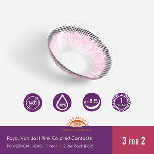 Royal Vanilla II Pink Colored Contacts