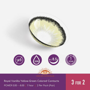 Royal Vanilla Yellow-Green Colored Contacts