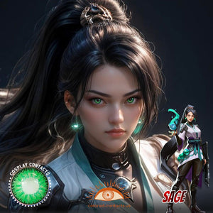 Valorant Sage Cosplay Green Contact Lenses