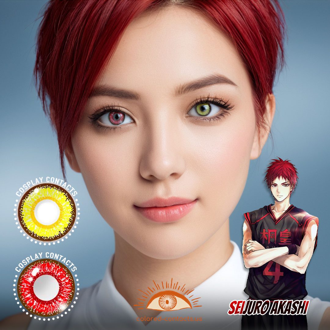 Seijuro Akashi Cosplay Heterochromia Contact Lenses