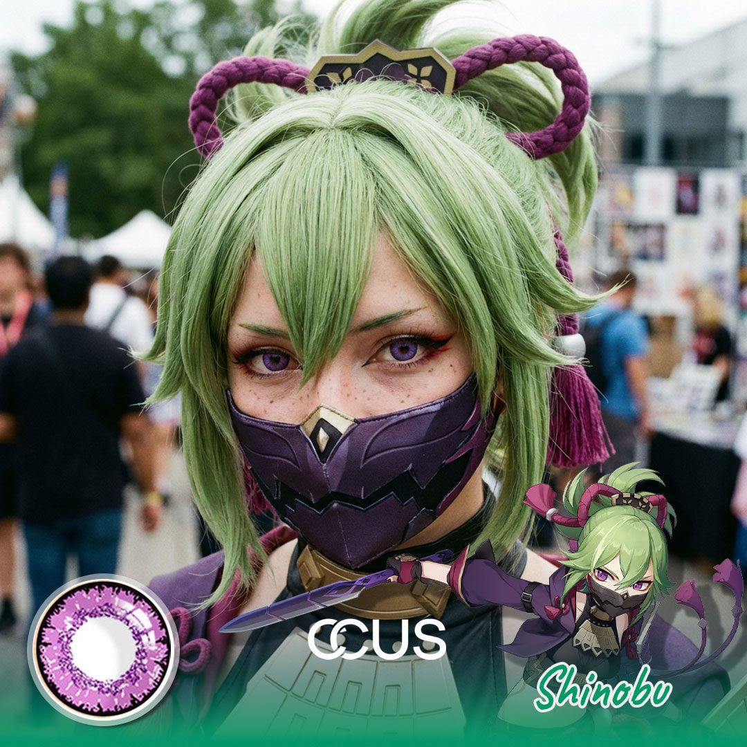 Genshin Impact Kuki Shinobu Cosplay Contact Lenses