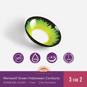 Werewolf Green Halloween Contacts