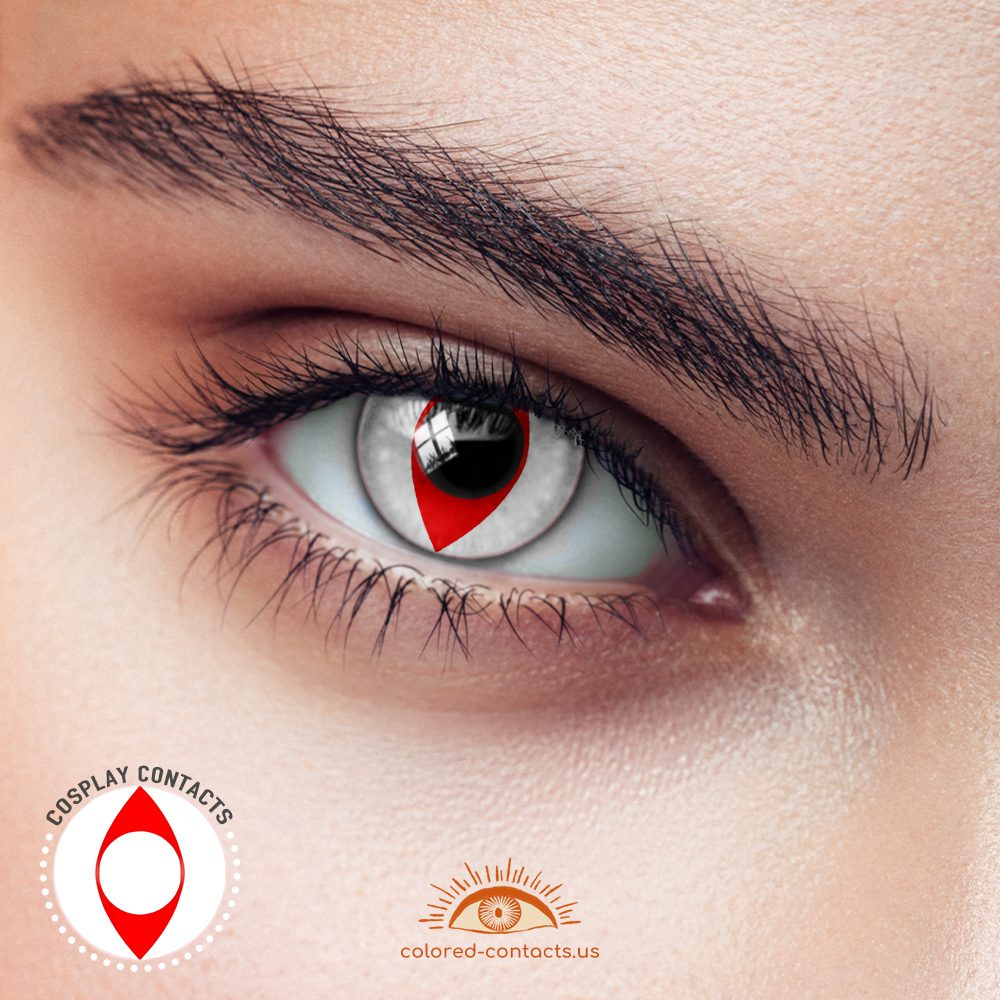 White Red Cat Eye Contacts