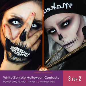 White Zombie Halloween Contacts