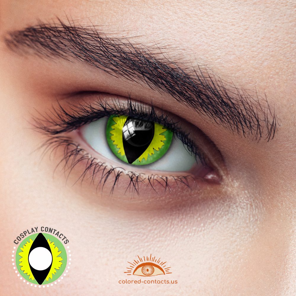 Yellow Green Cat Eye Contacts