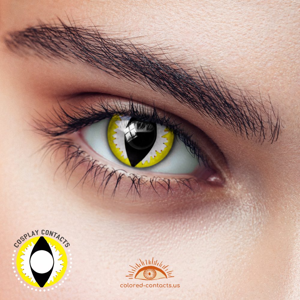 Yellow White Cat Eye Contacts