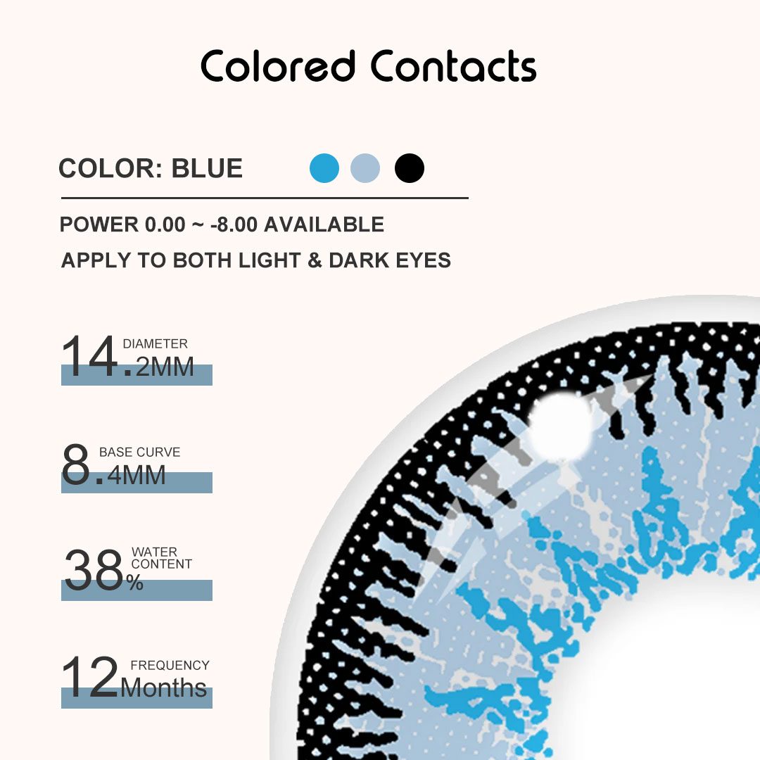 Himmel Cosplay Light Blue Contact Lenses
