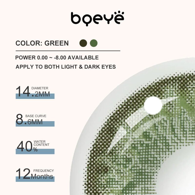 Bqeye Cocktail Green Hornet Colored Contact Lenses - Image 3