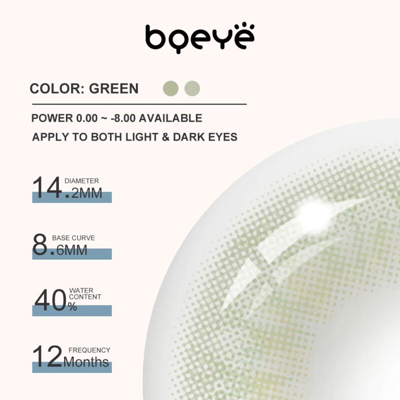 Lentilles de contact colorées Dna Taylor Green de Bqeye - Image 3.