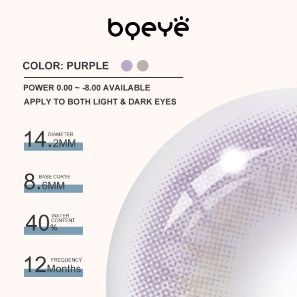 Bqeye Dna Taylor Purple Colored Lentes de Contacto Bqeye Colored Contact Lenses - Bqeye Dna Taylor Purple Colored Contact Lenses