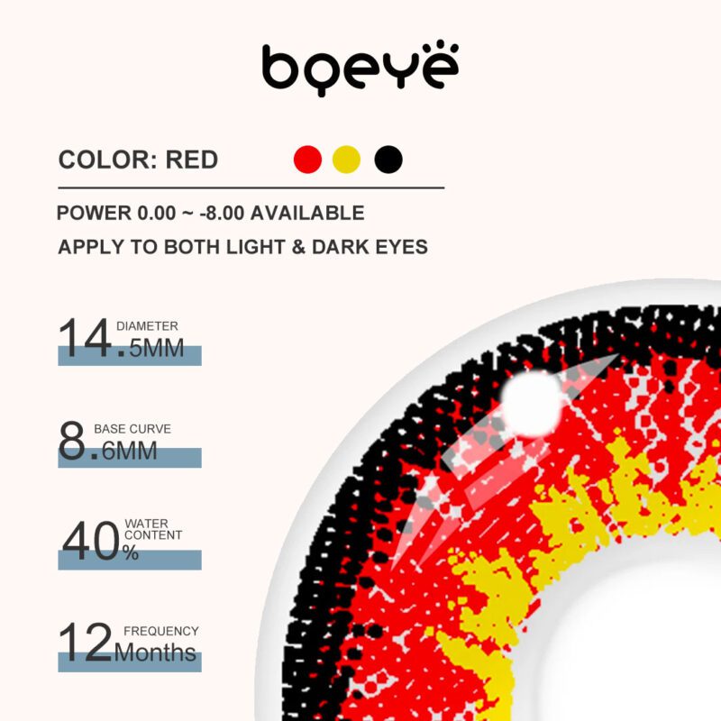 Bqeye Elf Rood gekleurde contactlenzen - Afbeelding 3