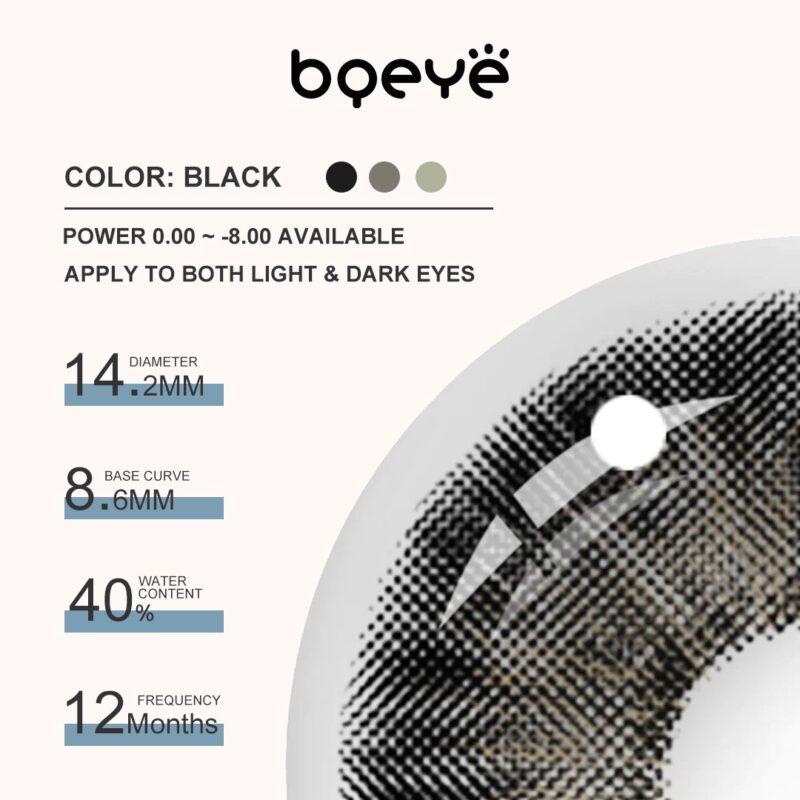 Bqeye Magnificent Black Colored Contact Lenses - Image 3