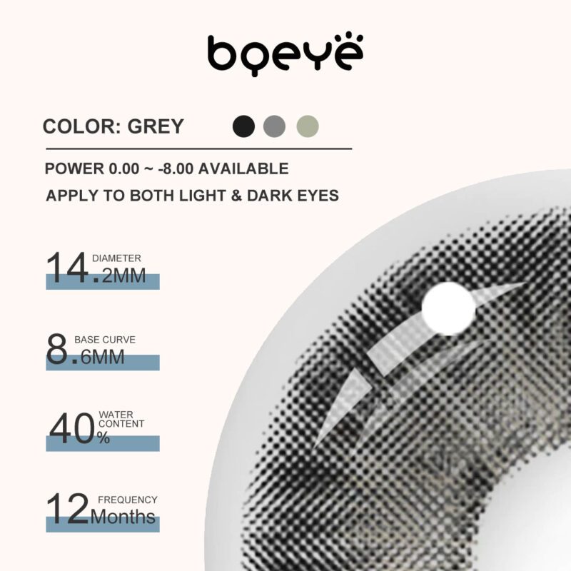 Bqeye Magnificent Grey Colored Contact Lenses - Image 3