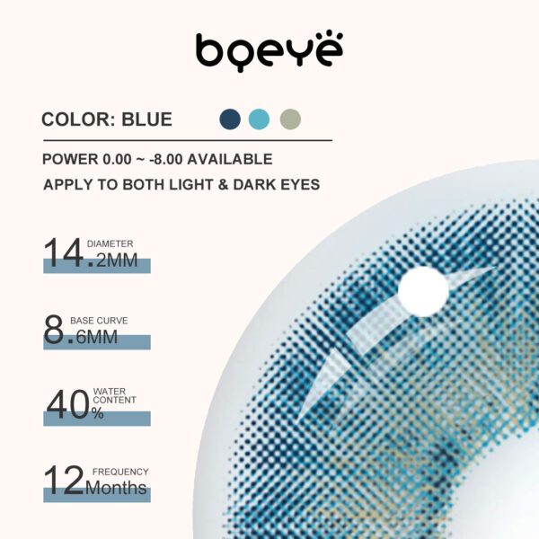 Kolorowe soczewki kontaktowe Bqeye Magnificent Antarctic Blue Bqeye Colored Contact Lenses - Bqeye Magnificent Antarctic Blue Colored Contact Lenses