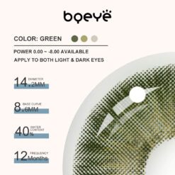 Lentile de contact colorate Bqeye Magnificent Amazonia Green Bqeye Colored Contact Lenses - Bqeye Magnificent Amazonia Green Colored Contact Lenses