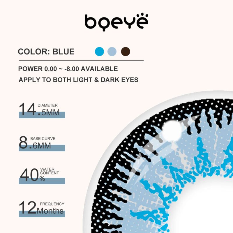 Lentes de contacto coloridas Bqeye Mystery Blue - Imagem 3