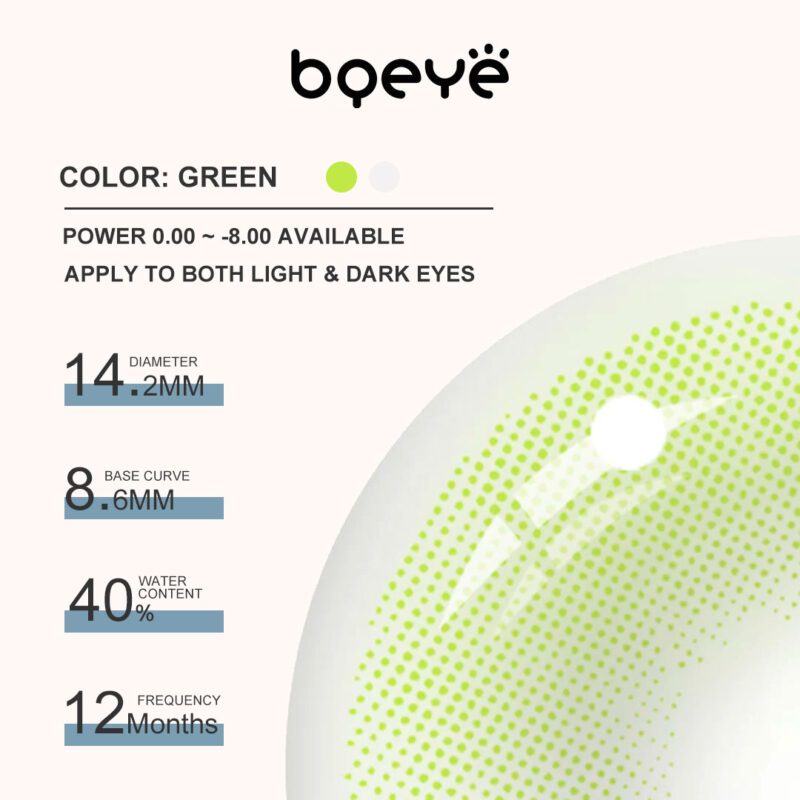 Bqeye Polar Lights Yellow Green Lentile de contact colorate - Imagine 3