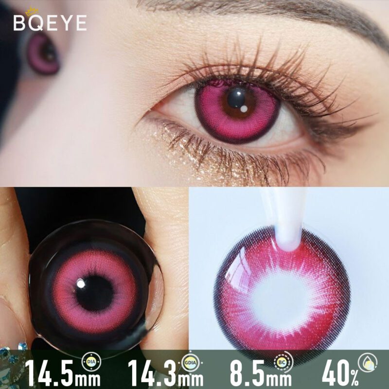 Contacts de couleur rose punk